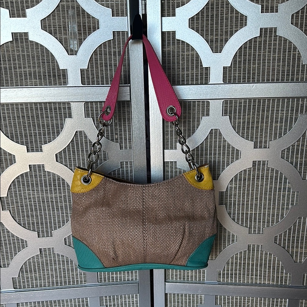 Apt. 9 Pink and Yellow Color-Block Shoulder Bag - Picture 10 of 15